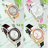 Women Wrist Watch, Zinc Alloy, with PU Leather & Glass, plated, for woman & with rhinestone, 35mm, 11mm Approx 9 Inch 