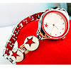 Fashion Watch Bracelet, Zinc Alloy, with Glass, platinum color plated, with star pattern & for woman & enamel, 24mm, 12mm Approx 7.8 Inch 