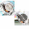 Chronograph Watch, Zinc Alloy, with Glass, platinum color plated 45mm, 22mm Approx 8.2 Inch 