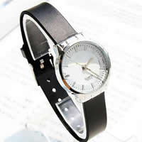 Women Wrist Watch, Zinc Alloy, with Glass & Silicone, platinum color plated, for woman, black, 26mm, 12mm Approx 8 Inch 