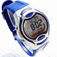 Наручные водонепроницаемые часы, цинковый сплав, с Стеклянный & Силикон & пластик, Платиновое покрытие платиновым цвет, голубой, 40mm, 20mm, длина:Приблизительно 9 дюймовый, продается PC