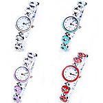 Fashion Watch Bracelet, Zinc Alloy, with Glass, platinum color plated, enamel & with rhinestone cadmium free, 21mm, 10mm Approx 7.8 Inch 
