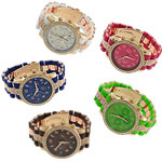 Bracelets de montre pour femmes, alliage de zinc, avec verre, Placage, avec strass, plus de couleurs à choisir, 43.5mm, 26.5mm Environ 8 pouce, Vendu par PC