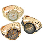 Bracelets de montre pour hommes, alliage de zinc, avec verre & plastique, Placage, plus de couleurs à choisir, sans plomb et cadmium, 40mm, 19mm pouce, Vendu par PC