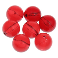 Transparent Acrylic Beads, Round red Approx 1mm 