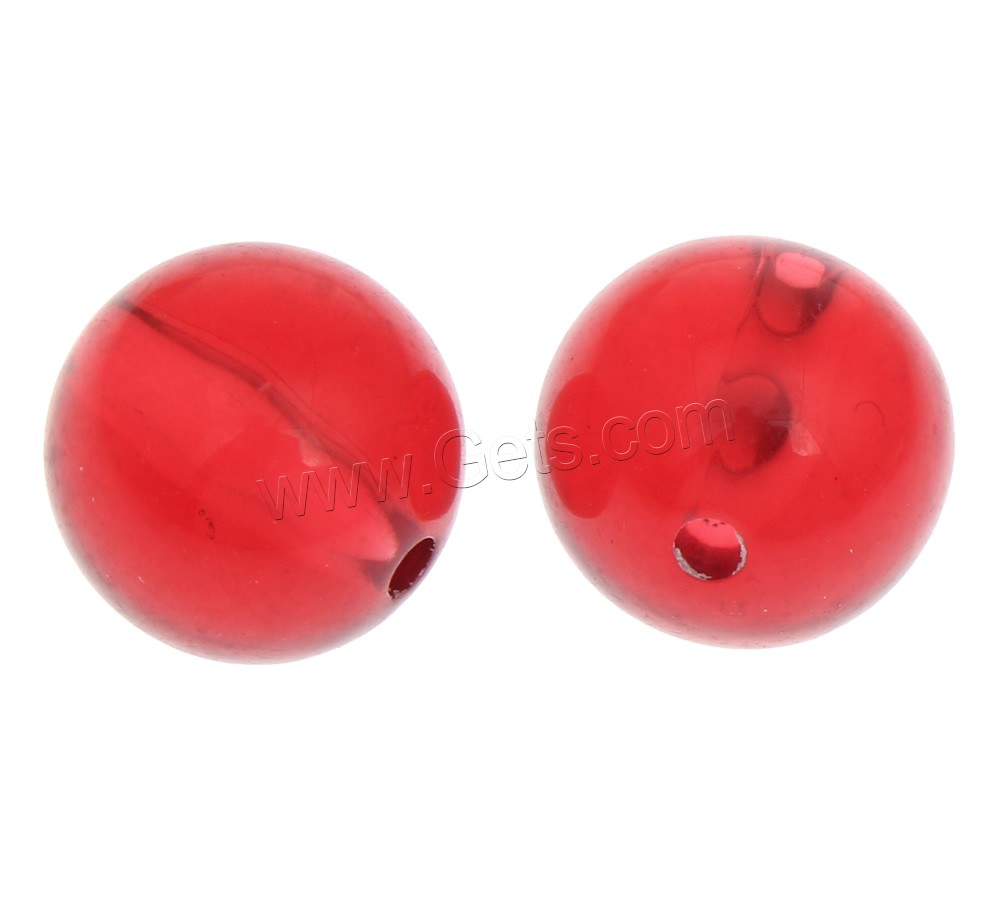 Perles acryliques transparentes, Acrylique, Rond, normes différentes pour le choix, rouge, Trou:Environ 1mm, Vendu par kg