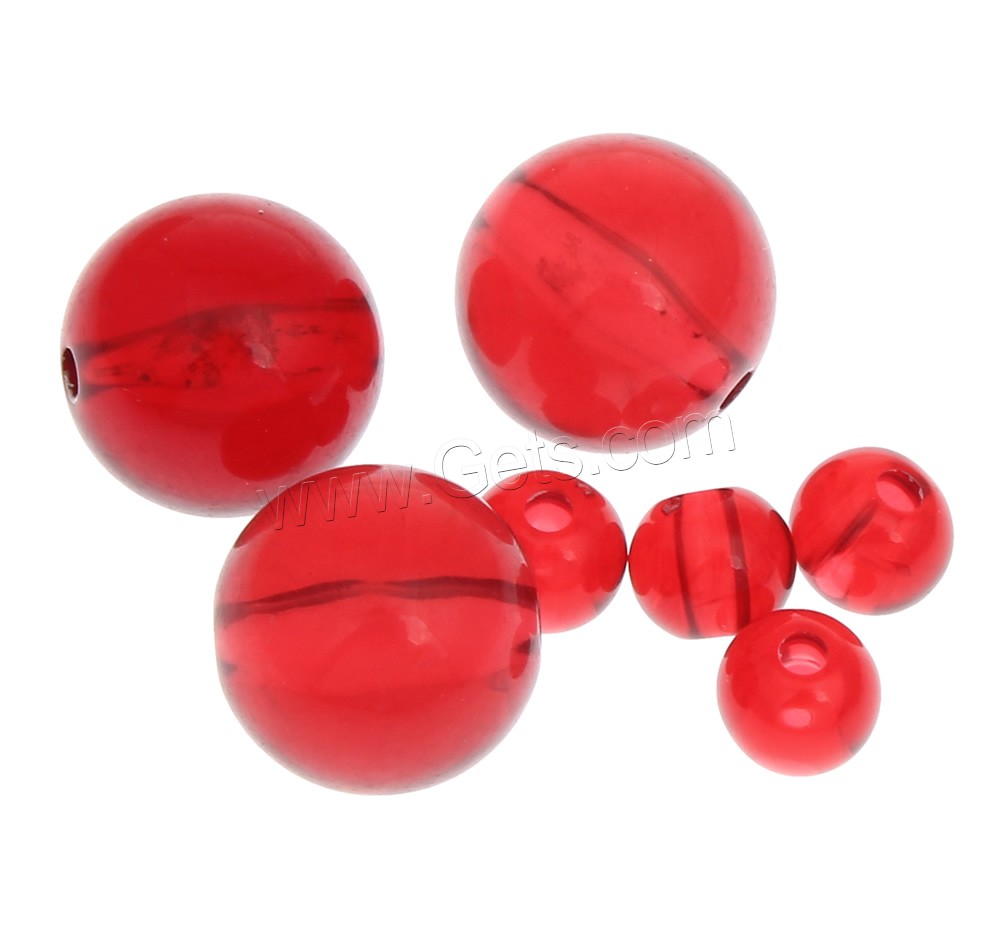 Abalorios Acrílicos Transparentes, Acrílico, Esférico, diverso tamaño para la opción, Rojo, agujero:aproximado 1mm, Vendido por KG