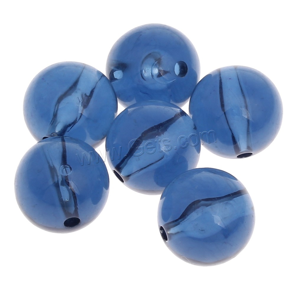 Perles acryliques transparentes, Acrylique, Rond, normes différentes pour le choix, bleu, Trou:Environ 1mm, Vendu par sac
