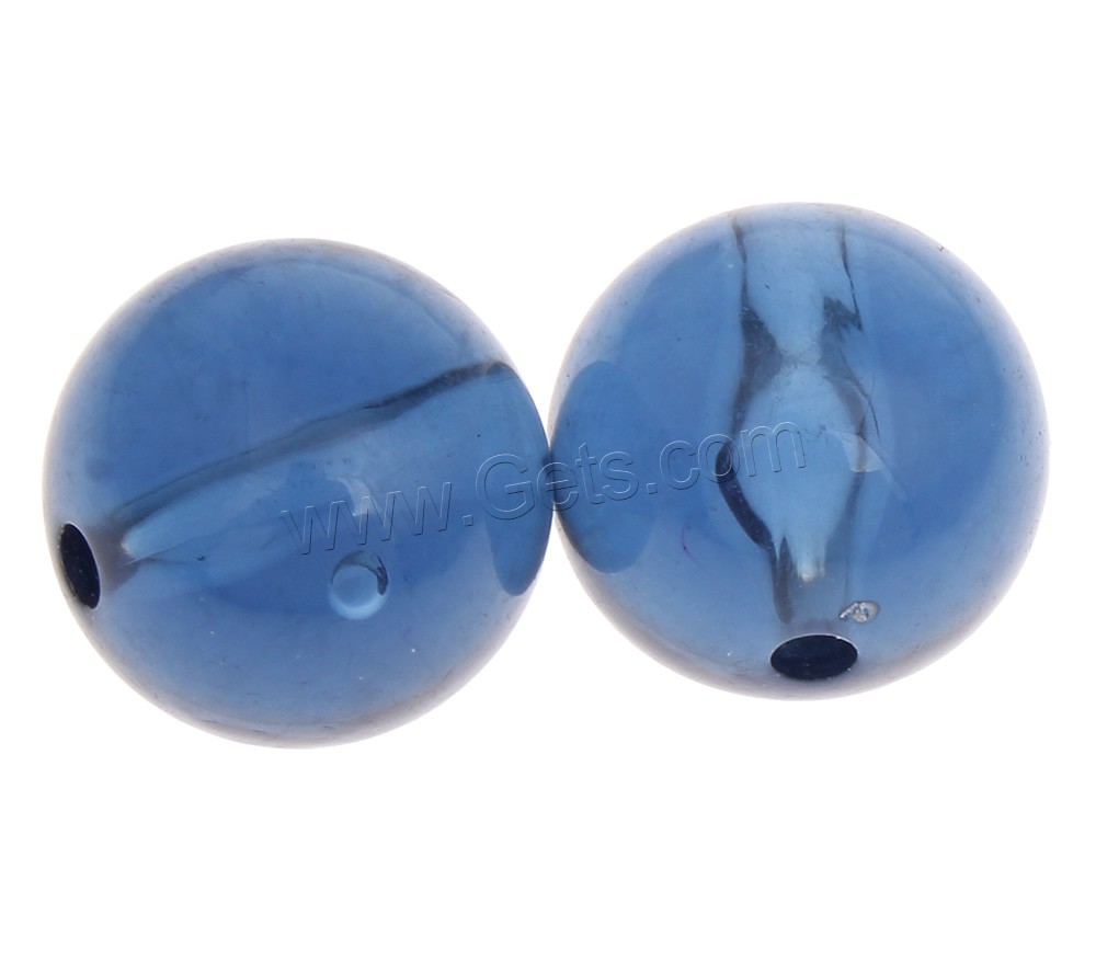 Transparente Acrylperlen, Acryl, rund, verschiedene Größen vorhanden, blau, Bohrung:ca. 1mm, verkauft von Tasche