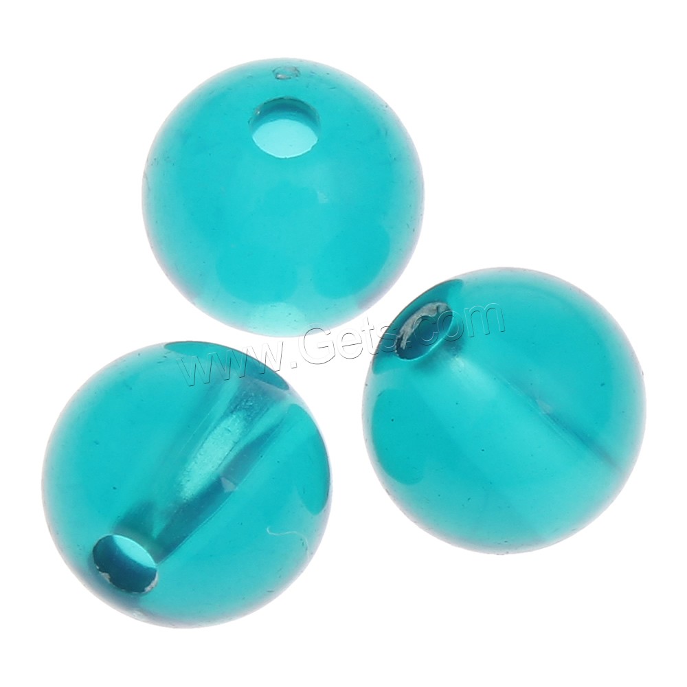 Perles acryliques transparentes, Acrylique, Rond, normes différentes pour le choix, bleu d'océan, Trou:Environ 1mm, Vendu par sac