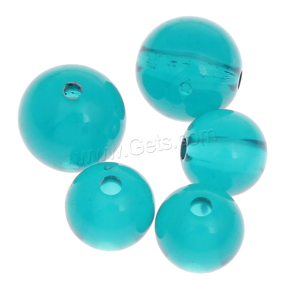 Perles acryliques transparentes, Acrylique, Rond, normes différentes pour le choix, bleu d'océan, Trou:Environ 1mm, Vendu par sac