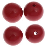 Solide Acryl Perlen, rund, verschiedene Größen vorhanden & Volltonfarbe, rot, Bohrung:ca. 1mm, verkauft von Tasche