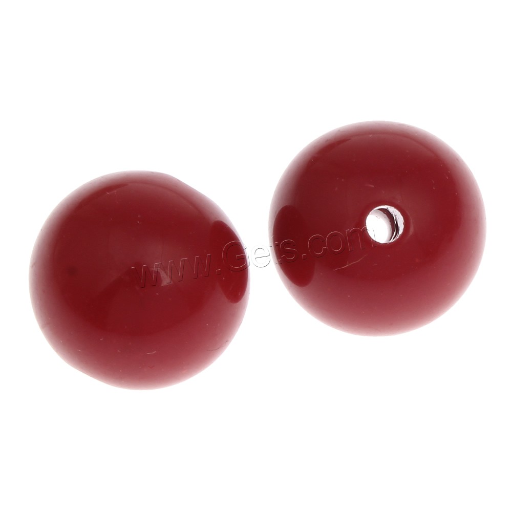 Solid Color Acrylic Beads, Round, different size for choice, red, Hole:Approx 1mm, Sold By Bag