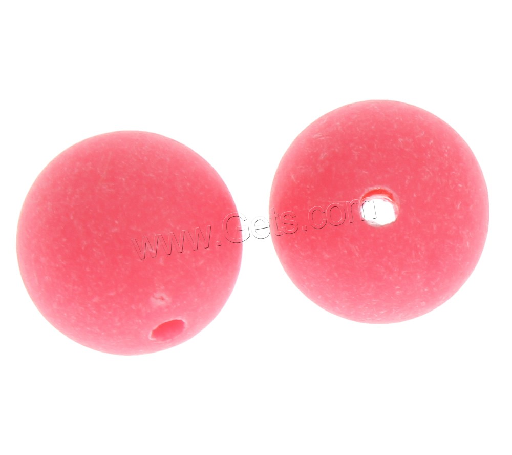 Frosted Acrylic Beads, Round, different size for choice & rubberized, rose carmine, Hole:Approx 1mm, Sold By Bag