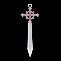 Zinc Alloy Enamel Pendants, Sword, silver color plated, two-colored double side, lead & cadmium free Approx 2mm 
