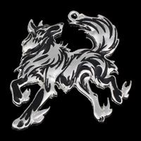 Zinc Alloy Animal Pendants, Wolf, silver color plated, enamel, lead & cadmium free Approx 2mm 