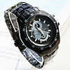Хронограф Часы, цинковый сплав, с Стеклянный, Другое покрытие, Мужский, черный, 43mm, 20mm, длина:Приблизительно 9 дюймовый, продается PC