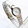 Bracelets de montre pour femmes, alliage de zinc, avec verre, Placage de couleur platine, avec strass, 22mm, 12mm Environ 7.8 pouce, Vendu par PC