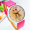 bracelets de montre pour enfants, alliage de zinc, avec cuir PU & verre, vernis au four, avec motif de crâne & pour femme, rose, 39mm, 20mm Environ 9.45 pouce, Vendu par PC