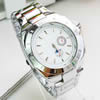 Chronograph Uhr, Zinklegierung, mit Glas, rund, Platinfarbe platiniert, für den Menschen, weiß, 42mn,20mm, Länge:ca. 9 ZollInch, verkauft von PC
