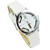 Bracelets de montre pour femmes, alliage de zinc, avec cuir PU & verre, Placage de couleur platine, avec strass, blanc, 32mm, 15mm Environ 9.17 pouce, Vendu par PC