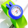 bracelets de montre pour enfants, plastique, avec verre organique & silicone, lapin, deux tons, 32mm, 22mm Environ 9.84 pouce, Vendu par PC