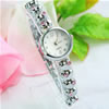 Fashion Watch Bracelet, Zinc Alloy, with Glass, Round, platinum color plated, for woman & with rhinestone, 21mm, 8mm Approx 7.48 Inch 
