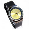 Bracelets de montre pour hommes, alliage de zinc, avec cuir PU & verre, Rond, Placage, noire, 32mm, 20mm Environ 9.45 pouce, Vendu par PC