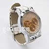Chronograph Uhr, Zinklegierung, mit PU Leder & Glas, plattiert, Gittermuster & für Frau, 40x40mm, Länge:9.5 ZollInch, verkauft von PC