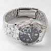 Bracelets de montre pour femmes, alliage de zinc, avec verre, Placage de couleur platine, pour homme & émail pouce, Vendu par PC