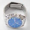Bracelets de montre pour femmes, alliage de zinc, avec verre, Placage de couleur platine, pour homme pouce, Vendu par PC