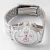 Chronograph Uhr, Zinklegierung, mit Glas, rund, Platinfarbe platiniert, für den Menschen, 39x39mm, Länge:9 ZollInch, verkauft von PC