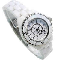 Women Wrist Watch, Zinc Alloy, with Porcelain & Glass, platinum color plated, for woman, white, 23mm, 15mm Approx 8 Inch 