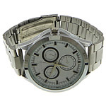 Uhr Armbänder für Männer, Edelstahl, mit Glas, originale Farbe, 48x44mm, 18mm, Länge:8-10 ZollInch, verkauft von PC