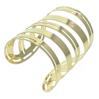 Bracelets manchette de fer , Placage de couleur d'or, sans plomb et cadmium Diamètre inté Environ Environ 7 pouce, Vendu par PC
