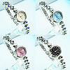 Fashion Watch Bracelet, Zinc Alloy, with Glass, Round, platinum color plated, for woman & enamel & with rhinestone 21mm, 9mm Approx 7.4 Inch 