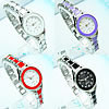 Bracelets de montre pour femmes, alliage de zinc, avec verre, Placage de couleur platine, émail & avec strass, plus de couleurs à choisir, 25mm, 9mm Environ 7.5 pouce, Vendu par PC
