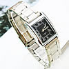 Bracelets de montre pour femmes, alliage de zinc, avec verre, Placage de couleur platine 15mm Environ 7.8 pouce, Vendu par PC