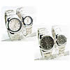 カップル向けの腕時計ブレスレット, 亜鉛合金, とともに ガラス, プラチナカラーメッキ, カップル用 & ライン石のある, 無色, 28mm, 39mm, 14-18mm, 長さ:約 8.2 インチ, 約  9 インチ, 売り手 ペア