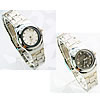 Bracelets de montre pour femmes, alliage de zinc, avec verre, Placage de couleur platine, avec strass, plus de couleurs à choisir, 28mm, 14mm Environ 8.2 pouce, Vendu par PC