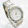 Bracelets de montre pour hommes, alliage de zinc, avec verre, Placage de couleur platine, avec strass, 40mm, 18mm Environ 9 pouce, Vendu par PC