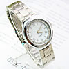 Bracelets de montre pour femmes, alliage de zinc, avec verre, Placage de couleur platine, avec strass, 29mm, 14mm Environ 8.2 pouce, Vendu par PC
