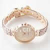 Fashion Watch Bracelet, Zinc Alloy, with Glass, Flat Round, plated, for woman & with rhinestone, 30mm .5 Inch 