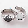 bracelets de montre pour enfants, alliage de zinc, avec verre, Rond, Placage de couleur platine, plus de couleurs à choisir pouce, Vendu par PC
