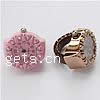 Watch Finger Ring, Zinc Alloy, with Glass, Flat Round, stoving varnish, with rhinestone US Ring 
