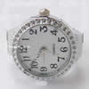 Watch Finger Ring, Zinc Alloy, with Glass, Flat Round, plated US Ring 