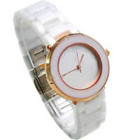 Women Wrist Watch, Zinc Alloy, with Porcelain & Glass, plated, for woman, white, 30mm, 16mm Approx 7.8 Inch 