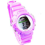 Dive Watch, Zinc Alloy, with Silicone, platinum color plated, LED, purple, cadmium free, 32mm, 18mm approx 9 Inch 