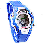 Наручные водонепроницаемые часы, цинковый сплав, с Силикон, Платиновое покрытие платиновым цвет, LED, голубой, не содержит кадмий, 32mm, 18mm, длина:Приблизительно 9 дюймовый, продается PC