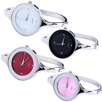 Women Wrist Watch, Stainless Steel, with zinc alloy dial & Glass, Chinese movement, platinum color plated, for woman & with rhinestone 38mm Approx 6.6 Inch 